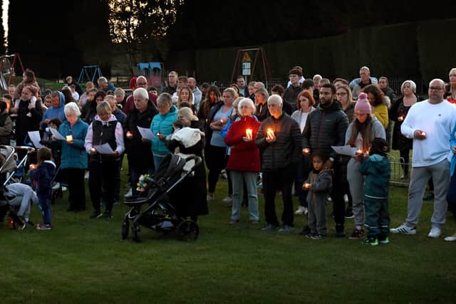 Prayers were said at the vigil