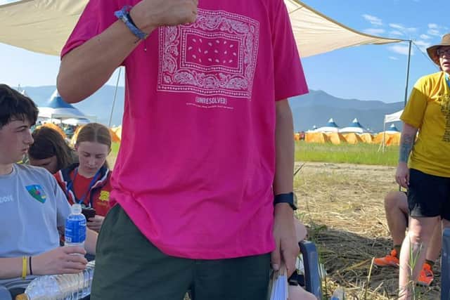Leo at the campsite in South Korea before the searing heat arrived