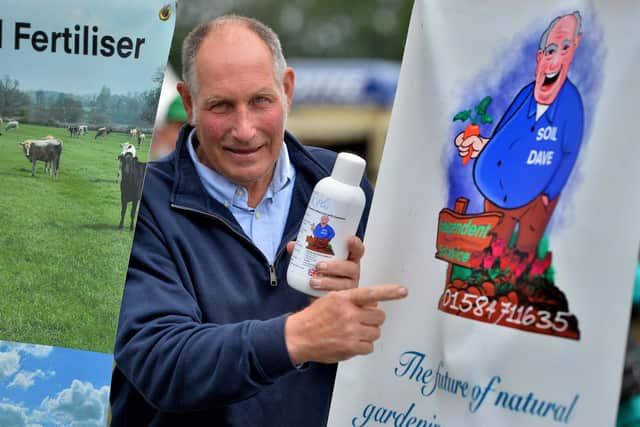 'Soil Dave' (Dave Edwards), from Little Hereford, with his special seaweed fertiliser