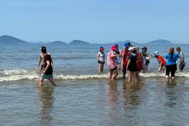 Shropshire Scouts at the beach in South Korea