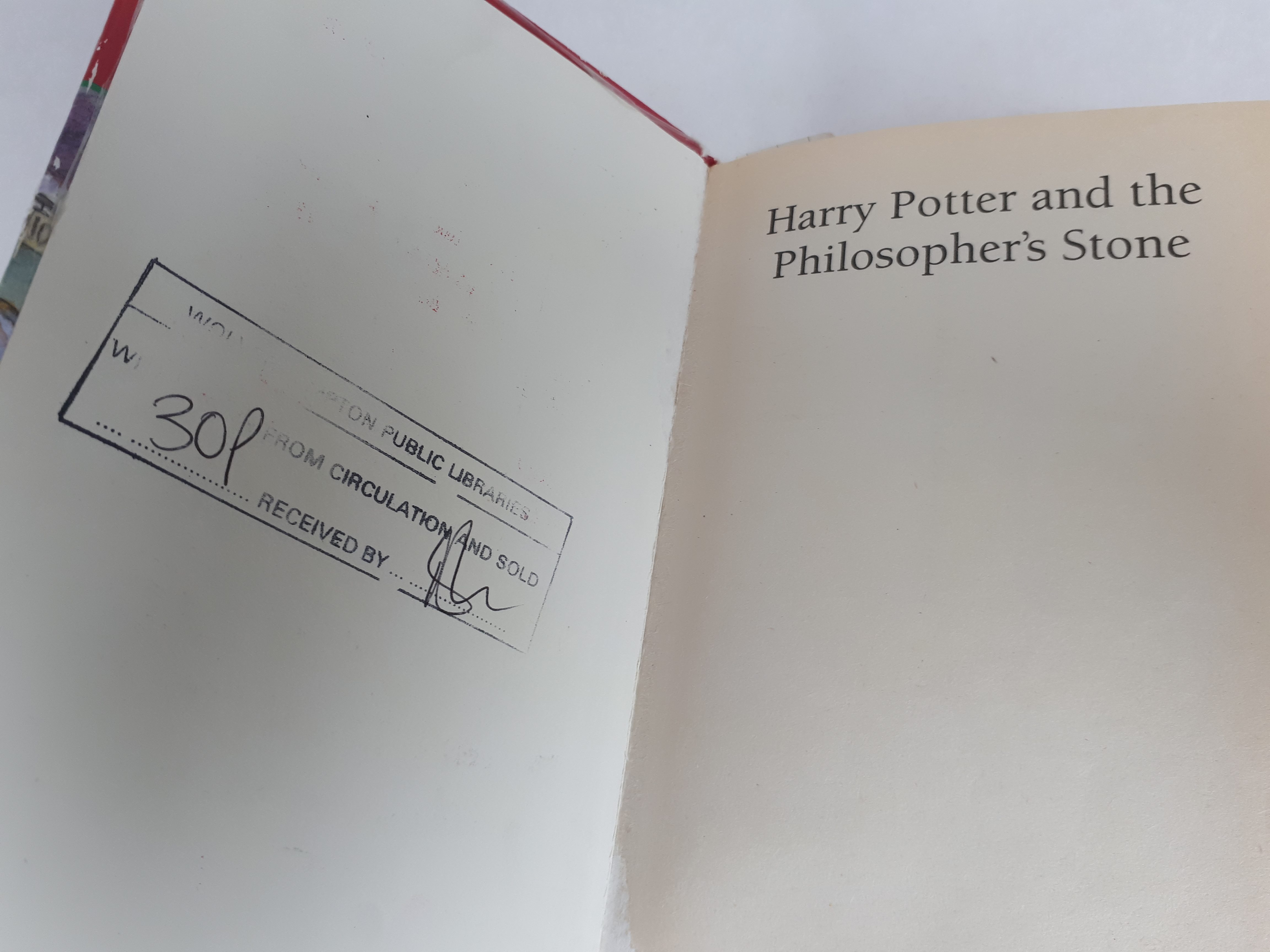 Published by Bloomsbury in 1997, the first edition, first impression hardback is one of only 500 produced and, of those, one of only 300 sent to libraries. Photo: Richard Winterton Auctioneers.