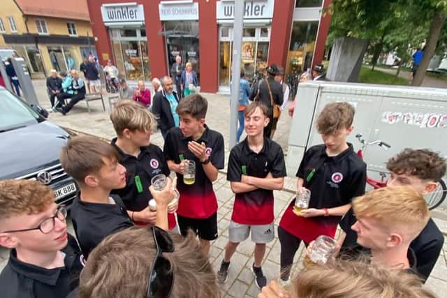The Spartans enjoying the town of Schrobenhausen 