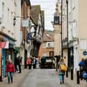 The Bull Ring and King Street in Ludlow.