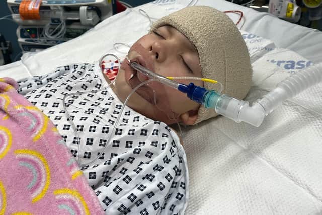 Darcey in hospital earlier this year