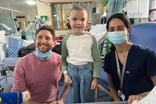 Darcey pictured with nurses