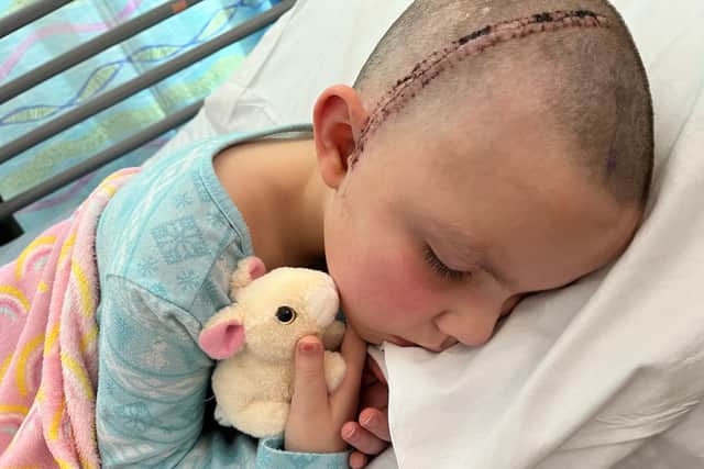 Darcey in hospital earlier this year