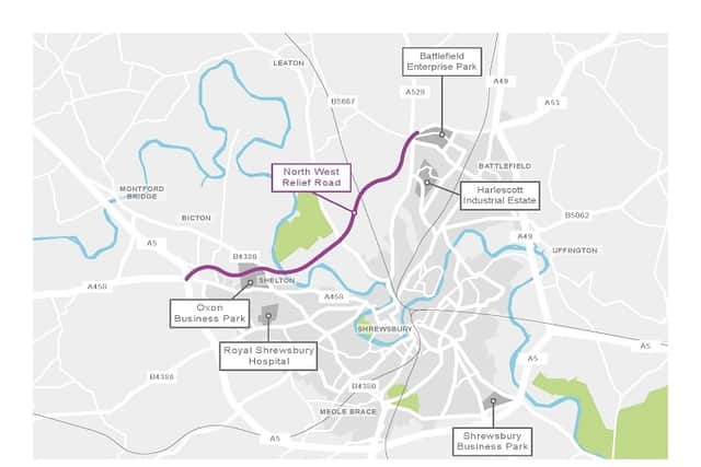 The proposed relief road route