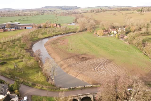 The damaged stretch of river