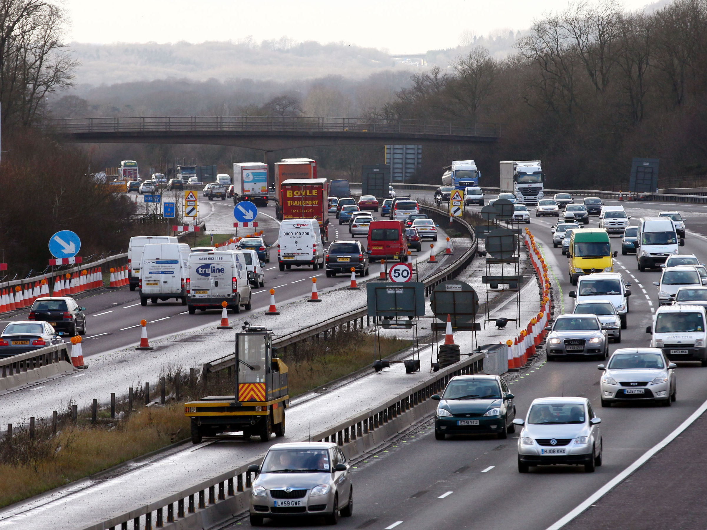 Car and lorry crash closes two lanes on M5 near Worcester