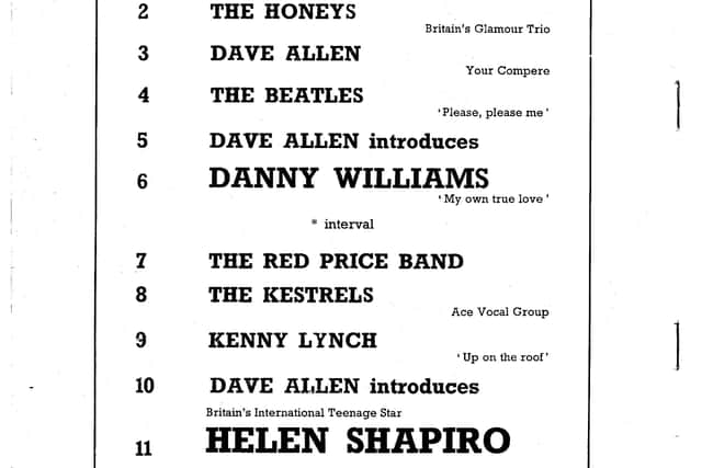 The Beatles were still well down the bill when they played the Granada in February 1963 when Helen Shapiro was the headline act.