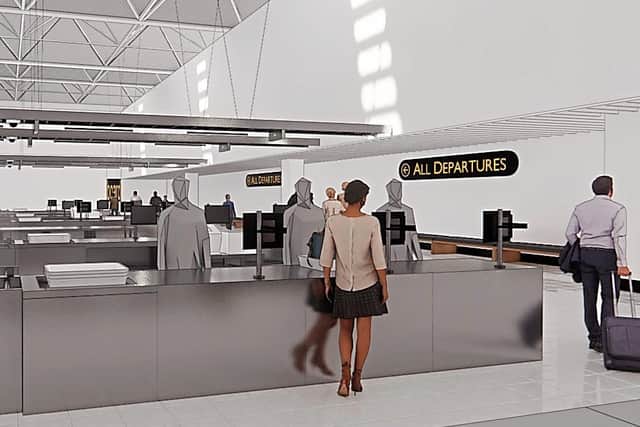 How security lanes will look at Birmingham Airport. The work is expected to be ready by next summer, say bosses.