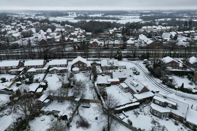 Shrewsbury under snow, photographed by Ross Jones of SY View
