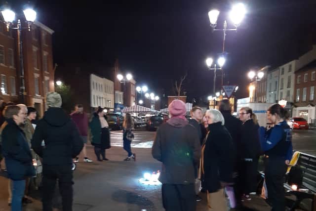 The vigil in Ludlo on Friday night