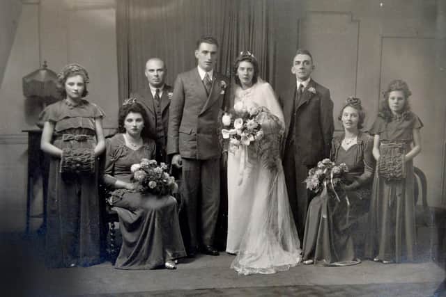 Hilda Cross and her husband Alfred Cross on their wedding day in Bolton.