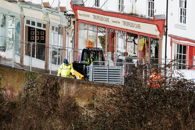 Flood barriers go up in Ironbridge with more rain on the way