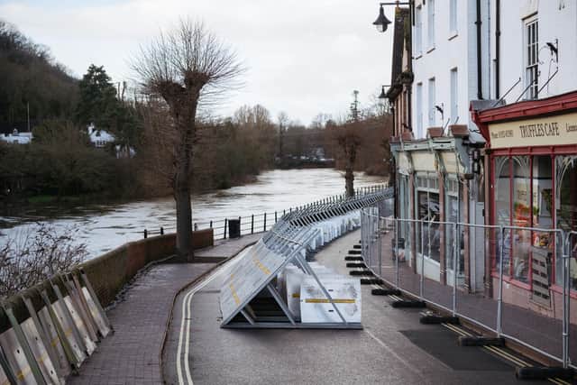 Flood barriers go up in Ironbridge with more rain on the way