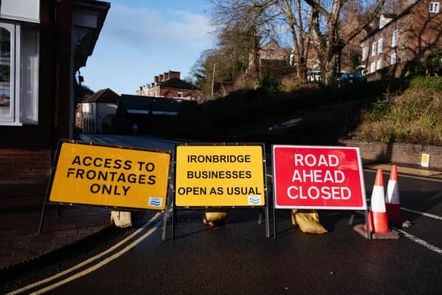 Flood barriers go up in Ironbridge with more rain on the way