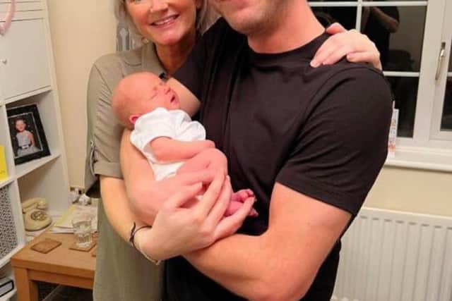 Hannah and Phil with their new daughter, Ruby