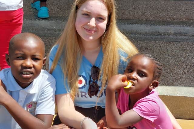 Charlotte Hope revisiting the Restart charity in Kenya where she had previously volunteered