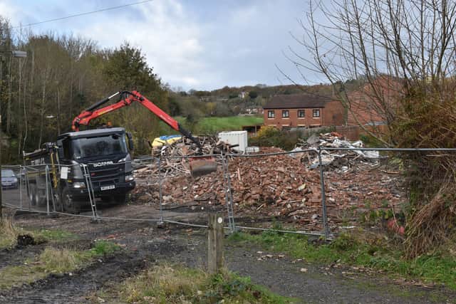 The pub has been reduced to rubble.