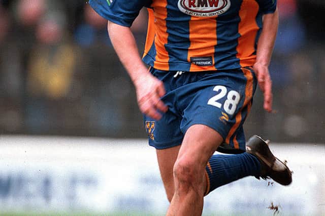 Sam Aiston in action for Shrewsbury Town