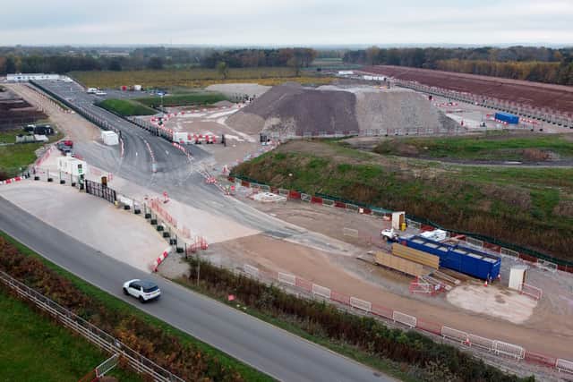 Once complete, the line will run underneath the A38 to the east of Streethay