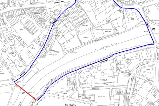 Porthill bridge closure diversion route. Picture: Shropshire Council