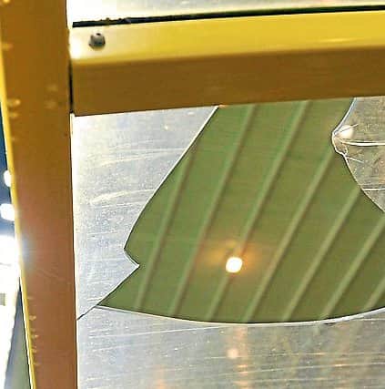 SPORT A hole can be seen in the home dugout after Stale Solbakken the head coach / manager of Wolverhampton Wanderers punched a hole in anger which broke the perspex