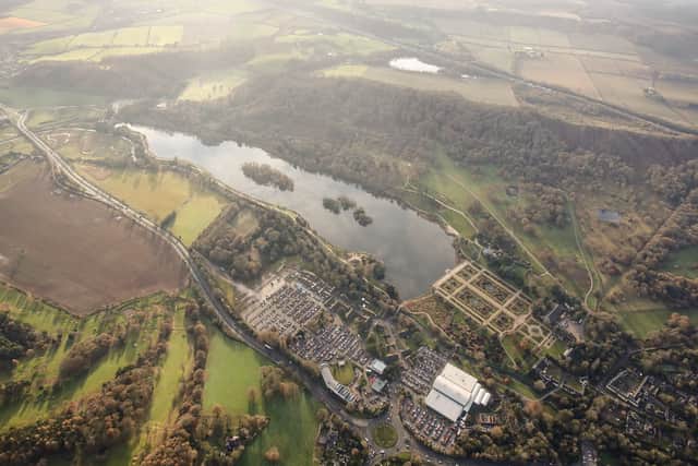An aerial view of Trentham and where the beavers will be reintroduced