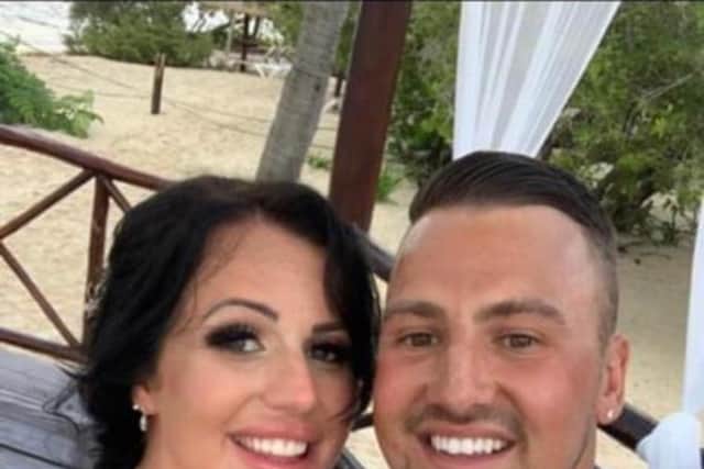 Jordan with his bride Alex