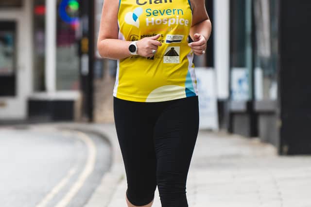 Clair all set for her marathon effort. Photo by Malcolm Hart