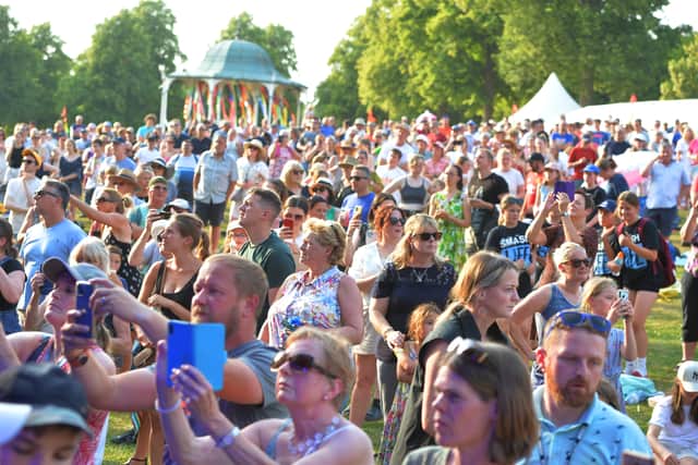 The crowd gathered at The Quarry