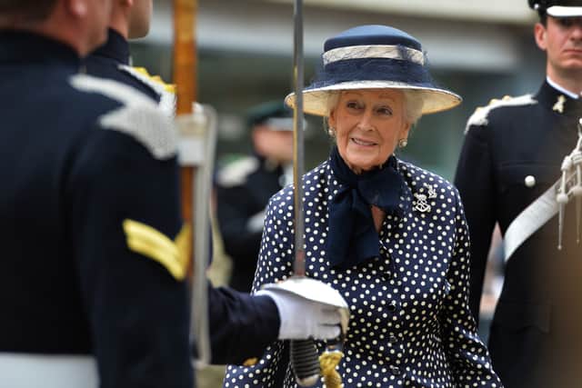 Princess Alexandra, at The Square, Shrewsbury, with the Royal Yeomanry