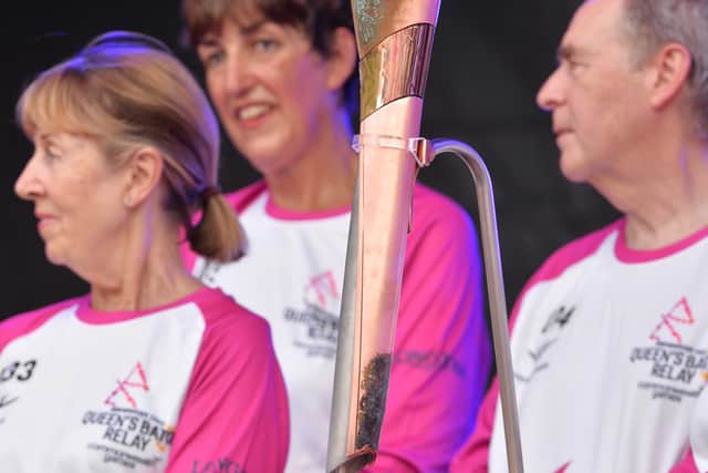 The baton on the stage at The Quarry, Shrewsbury