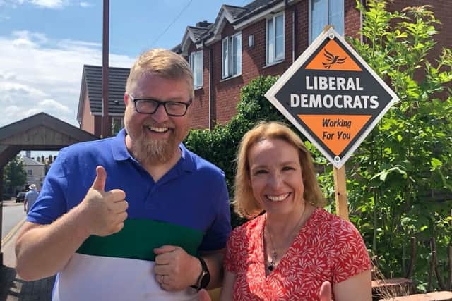 Mark Williams out canvassing with North Shropshire's Lib Dem MP Helen Morgan