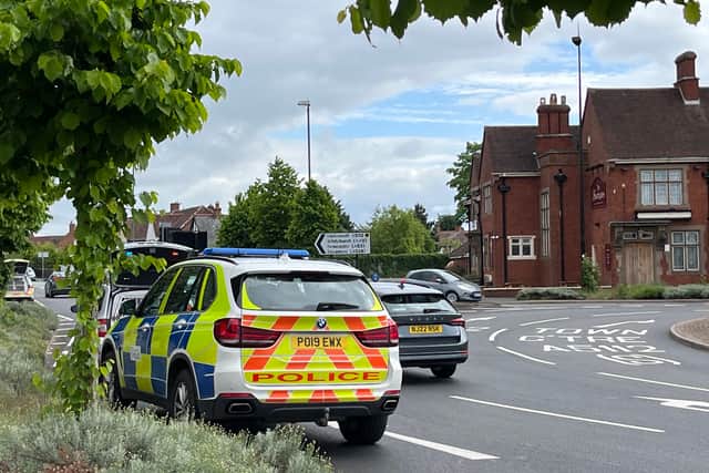 An armed police operation at the Heathgates roundabout in Shrewsbury