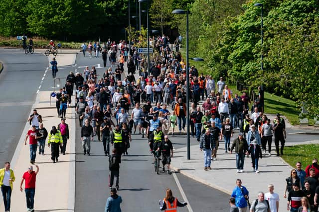 Far-right activist Tommy Robinson held a march in Telford