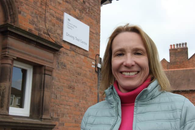 Helen Morgan MP at the test centre
