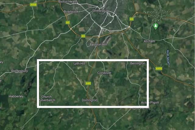 The area the UK Fireball Alliance is searching for meteorite rock