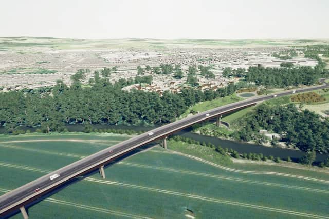 An artist's impression of how Shrewsbury's North West Relief Road may look