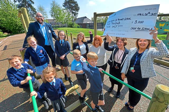 £3,000 – Staff and pupils celebrate at Bomere Heath CE Primary School