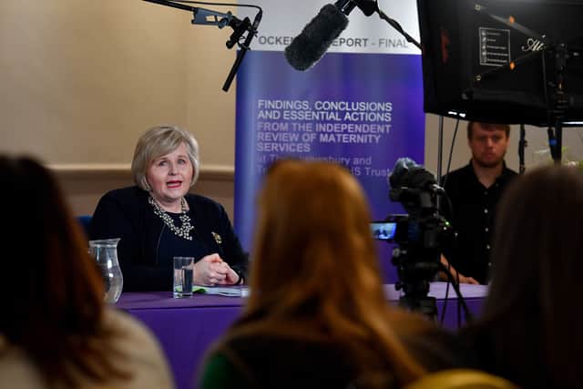 Donna Ockenden addresses families and the media after her report into the Shropshire maternity scandal