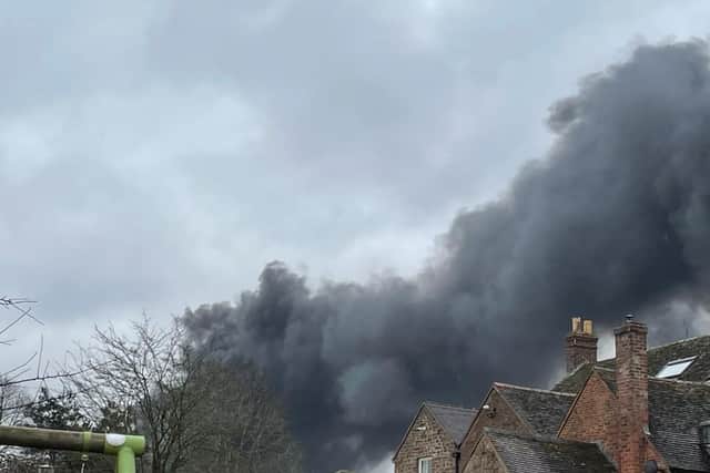 Smoke from the Kingsnordley barn fire could be seen from Bridgnorth. Photo: Hayley Bridgewater