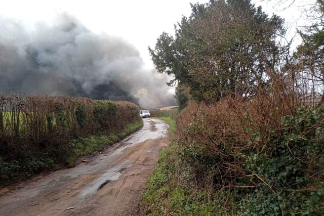 Severe barn fire at Kingsnordley. Photo: Alveley Community First Responders