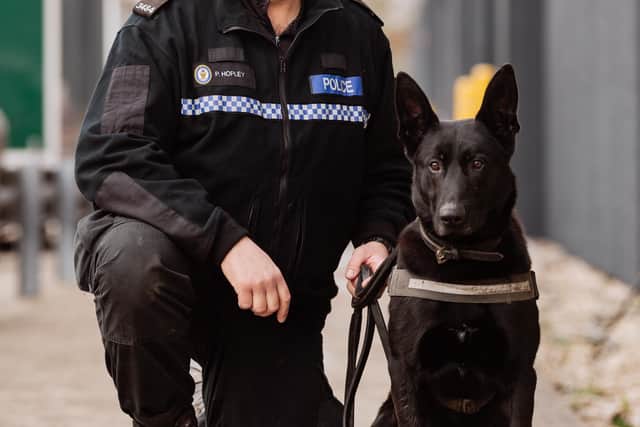 PC Paul Hopley and PD Stark report for duty at Crufts