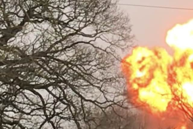The fireball could be seen for more than a mile. Photo: Claire Ashmore