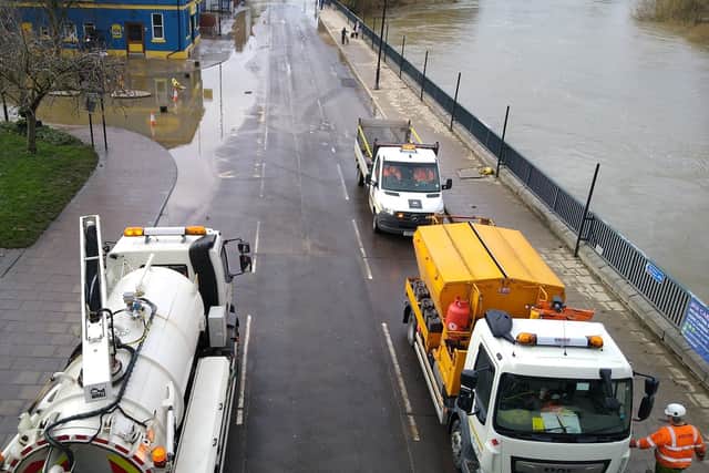 The clean-up operation has begun on Smithfield Road, Shrewsbury. Photo: Shropshire Council