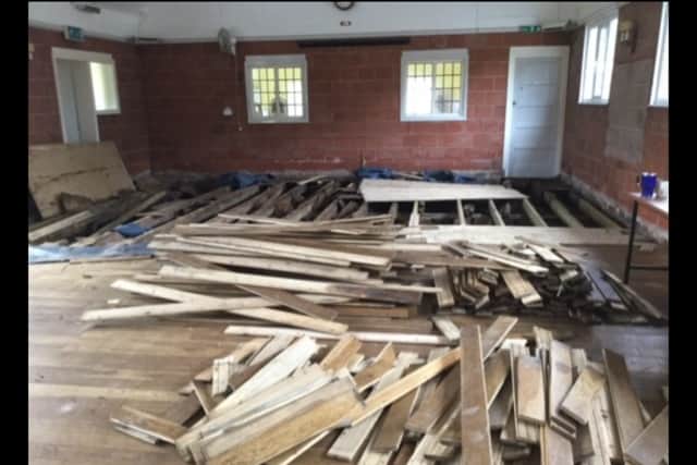 Morville Village Hall during the refurbishment