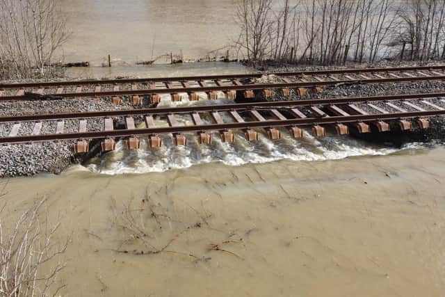 Damaged railway line near Welshpool. Photo: Rich Pittman