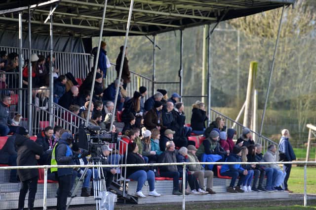 A temporary stand was built for the match